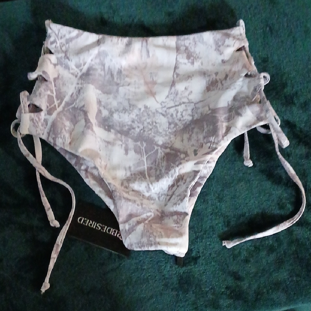 High-Waisted Lace-Up Bikini Bottom